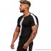 Mens Summer Leisure Fashion Colorblock Sports Short Sleeve Muscle Tops Shirt Black B07QD6J6Q9